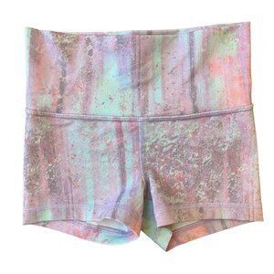 Ivivva Rhythmic High Rise Bike Shorts Purple Teal Pastel Girls Lululemon Size 6